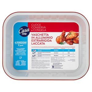 Vaschetta in Alluminio Extrarigida Laccata 4 Porzioni 2 pz