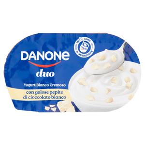 Danone Duo, Yogurt Bianco Cremoso con Golose Pepite di Cioccolato Bianco, 98g