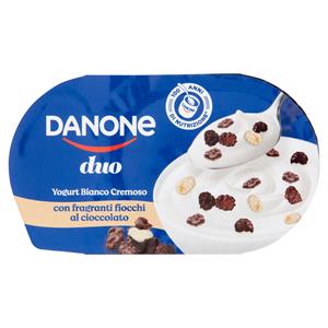 Danone Duo, Yogurt Bianco Cremoso con Fragranti Fiocchi al Cioccolato, 98g