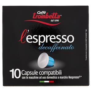 Caffè trombetta l'espresso decaffeinato 10 Capsule compatibili Nespresso* 55 g