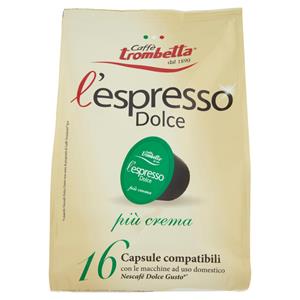 Caffè trombetta l'espresso Dolce più crema 16 Capsule compatibili Nescafé Dolce Gusto* 112 g