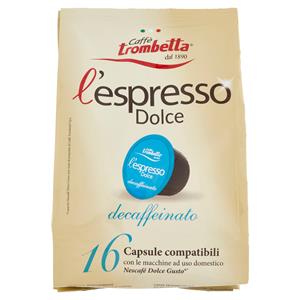 Caffè Trombetta l'espresso Dolce decaffeinato 16 Capsule compatibili Nescafé Dolce Gusto* 112 g