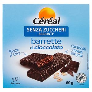 Céréal Senza Zuccheri Aggiunti* Barrette al Cioccolato, con Fiocchi di Avena Integrale - 69g