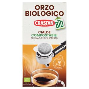 Crastan Bio Orzo Biologico Cialde Compostabili per Macchine Espresso 18 x 6 g