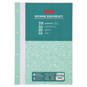 Ricambi rinforzati A4 rigatura 5mm