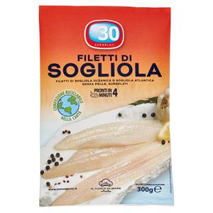 Meno 30 Il Cuoco di Mare Filetti di Sogliola Surgelati 300 g