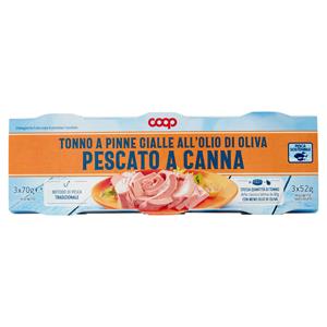 Tonno a Pinne Gialle all'Olio di Oliva Pescato a Canna 3 x 70 g