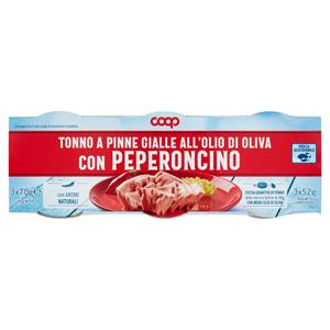 Tonno a Pinne Gialle all'Olio di Oliva con Peperoncino 3 x 70 g