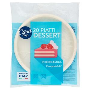 Piatti Dessert in Bioplastica Compostabili 20 pz