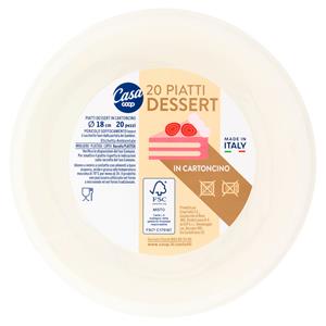 Piatti Dessert in Cartoncino Ø 18 cm 20 pz