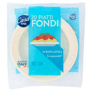 Piatti Fondi in Bioplastica Compostabili* 20 pz