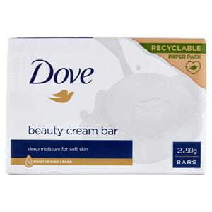 Dove beauty cream bar deep moisture for soft skin Bars 2 x 90 g