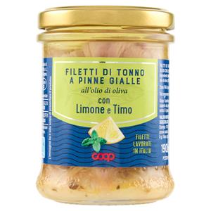 Filetti di Tonno a Pinne Gialle all'olio di oliva con Limone e Timo 190 g