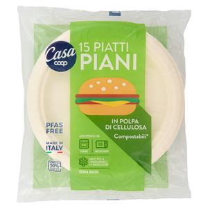 Piatti Piani in Polpa di Cellulosa Compostabili* 15 pz