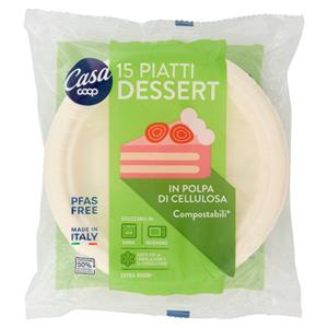 Piatti Dessert in Polpa di Cellulosa Compostabili* 15 pz