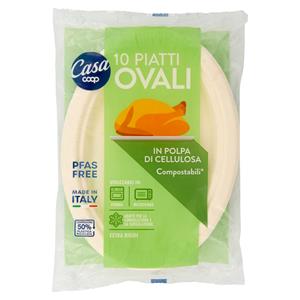 Piatti Ovali in Polpa di Cellulosa Compostabili* 10 pz