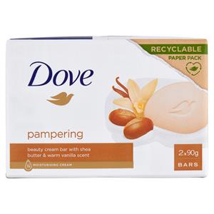 Dove pampering beauty cream bar with shea butter & warm vanilla scent Bars 2 x 90 g