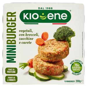 Kioene 4 Miniburger vegetali con broccoli, zucchine e carote 200 g