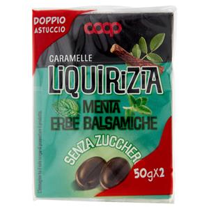 Caramelle Liquirizia Menta Erbe Balsamiche Senza Zucchero 2 x 50 g