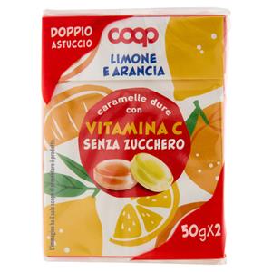 caramelle dure con Vitamina C Senza Zucchero Limone e Arancia 2 x 50 g