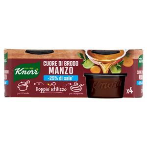 Knorr Cuore di Brodo Manzo -25% di Sale^ 4 x 28 g