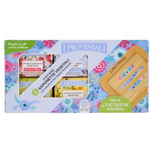 I Provenzali 5 Saponette Vegetali 100 g + 1 Portasapone in Bamboo