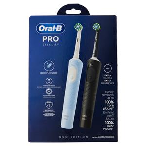 Oral-B Spazzolino Elettrico Denti Ricaricabile Pro Vitality Duo Edition Vapor Blue + Manico Black