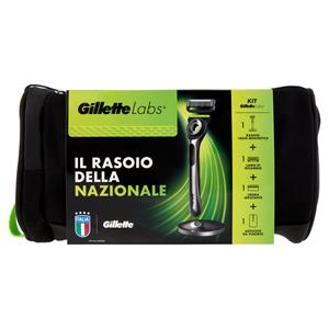 Gillette Labs Kit Rasio+Base Magnetica + Lama Ricambio + Crema Idratante 100ml + Astuccio da Viaggio