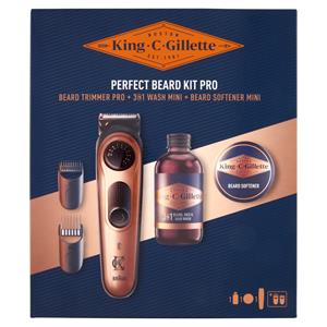 King C Gillette Kit Perfect Beard Kit Pro + Detergente 3in1 60ml + Balsamo da Barba 25ml