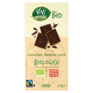 cioccolato fondente extra Biologico cacao 70% 100g