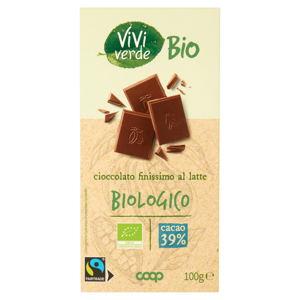 cioccolato finissimo al latte Biologico cacao 39% 100 g