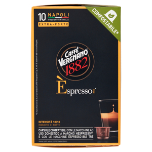 Caffè Vergnano 1882 Èspresso1882 Napoli Compostabile** Capsule Compatibili Nespresso* 10 x 5 g