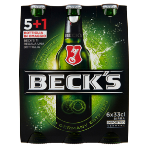 BECK'S Birra pilsner tedesca bottiglia 5+1 33cl