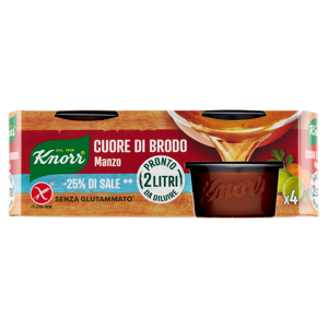 Knorr Cuore di Brodo Manzo -25% di sale 4 x 28 g