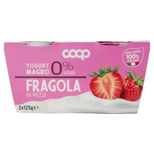 Yogurt Magro 0% di Grassi Fragola in Pezzi 2 x 125 g