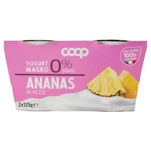 Yogurt Magro 0% di Grassi Ananas in Pezzi 2 x 125 g