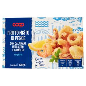 Fritto Misto di Pesce con Calamari, Merluzzo e Gamberi surgelato 300 g