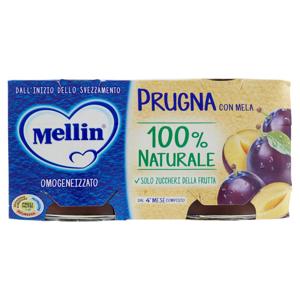 Mellin Prugna con Mela 100% Naturale Omogeneizzato 2 x 100 g