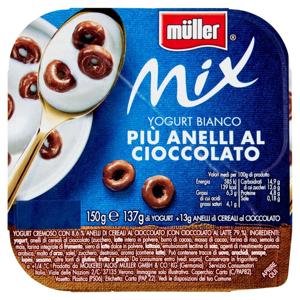 müller Mix Yogurt Bianco Più Anelli al Cioccolato 150 g