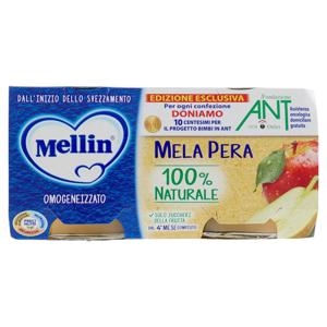 Mellin Mela Pera 100% Naturale Omogeneizzato 2 x 100 g