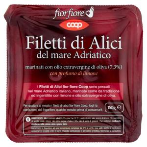 Filetti di Alici del mare Adriatico marinati con olio extravergine di oliva (7,3%) 150 g