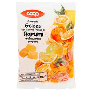 Caramelle Gelées con succo di frutta di Agrumi arancia, limone, pompelmo 200 g