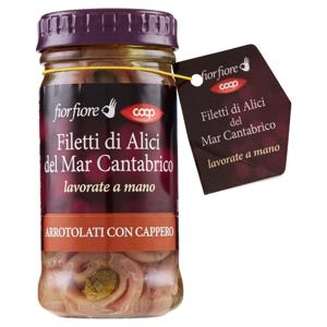 Filetti di Alici del Mar Cantabrico Arrotolati con Cappero 100 g