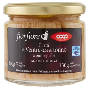 Filetti di Ventresca di tonno a pinne gialle all'Olio di Oliva 200 g
