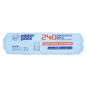 Mister Pack sacchetti gelo con Laccetti di Chiusura formato medio - cm 23x32 - 2,5 lt 240 pz