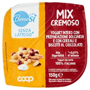 Senza Lattosio* Mix Cremoso Yogurt Intero,Preparazione Dolciaria,Cereali e Biscotti Cioccolato 150 g