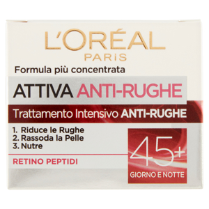 L'Oréal Paris Attiva Anti-Rughe Crema Viso 45+, Trattamento Intensivo Anti-rughe, 50 ml