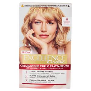 L'Oréal Paris Excellence, Crema colorante triplo trattamento avanzato, 8 Biondo Chiaro