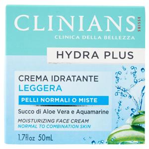 Clinians Hydra Plus Crema Idratante Leggera Pelli Normali o Miste 50 mL
