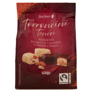 Torroncini Teneri Assortiti Ricoperti di Cioccolato Fondente e Bianco 130 g